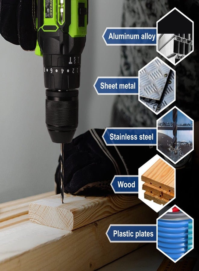 COMOWARE 60pcs Number Drill Bit Set, Wire Gauge #1 to #60, HSS M2 Drill Bit, 135° Split Point, Black and Gold Coated, Drill Bit Set for Metal/Plastic/Wood, with Index Case - Image 3